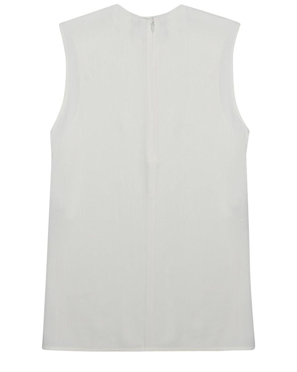 Totême  White Solid Round Neck Top