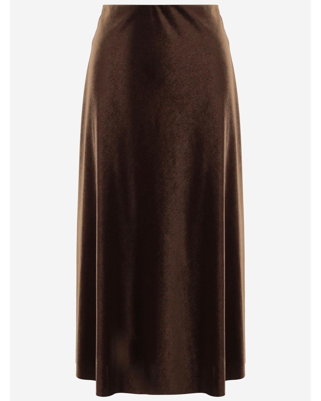 F.it Brown Skirt Stretch Velvet Polyester