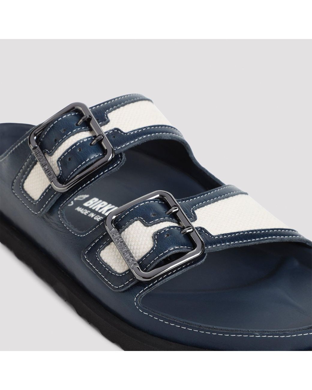 Birkenstock Blue Arizona Canvas Sandals With Natural Cork Footbed for men
