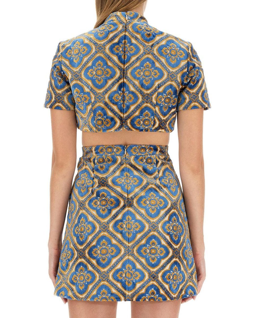 Etro Gray Cropped Mini Top For