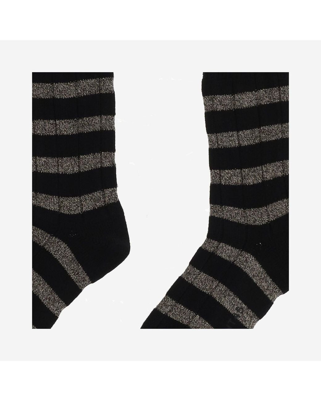 ANT45 Black Stretch Cotton Blend Socks With A Striped Pattern