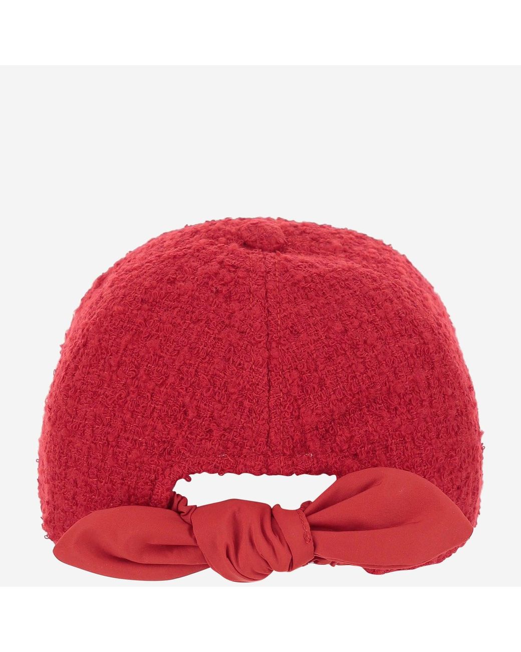 Patou Red Baseball Cap Tweed Wool