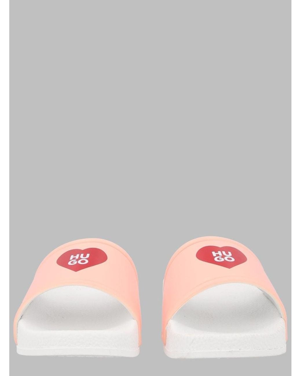 HUGO Pink Synthetic Slides Shoe