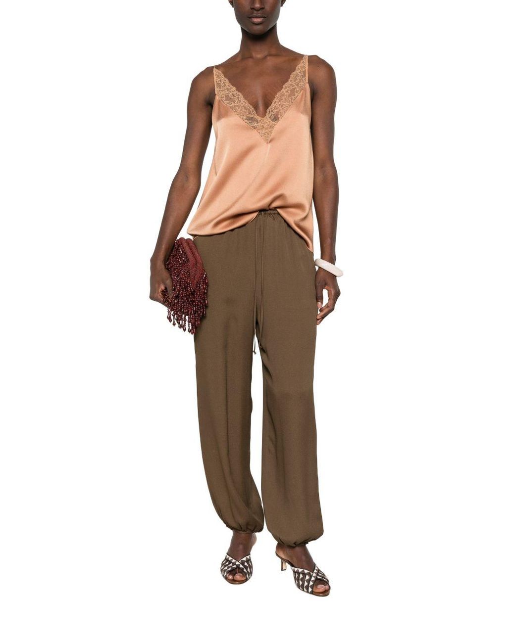 Forte_forte Brown Silk Blend Trousers