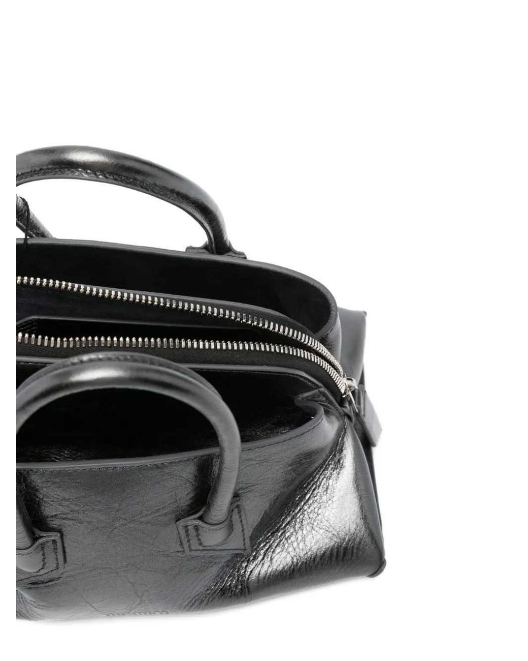 The Attico Black Leather Tote Bag