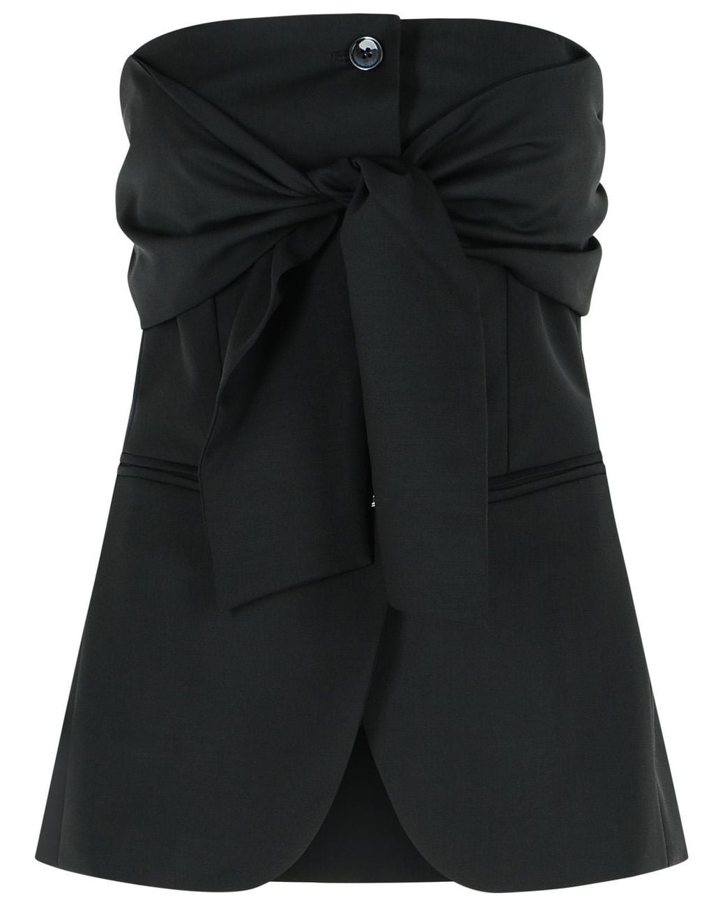 Max Mara Black Veruska' Virgin Wool Bustier Top