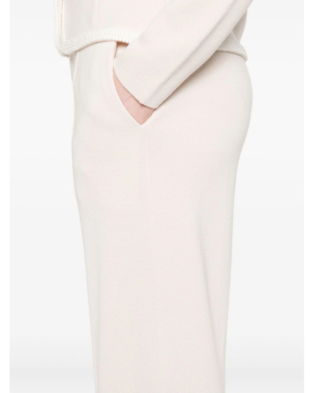 Forte_forte White Wool High Waist Pants