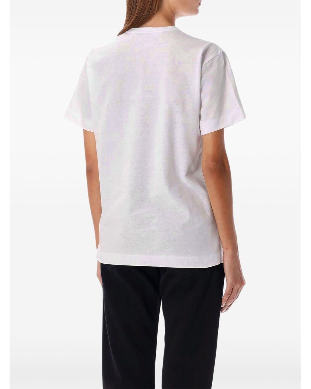 Comme des Garçons White Heart Cotton T Shirt