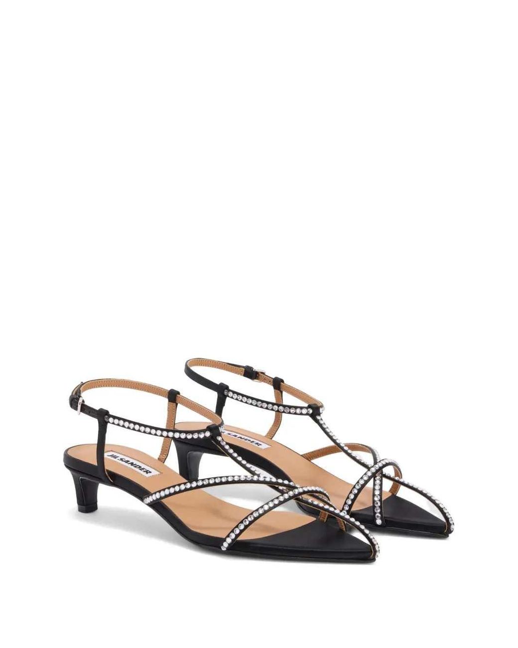 Jil Sander White Low-Heeled Cage Sandals