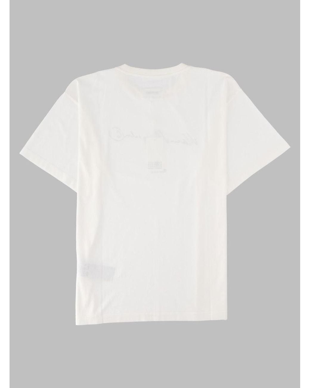 MM6 by Maison Margiela Gray T Shirt Con Logo