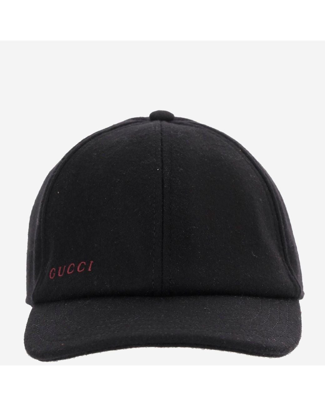 Gucci Black Wool Baseball Cap