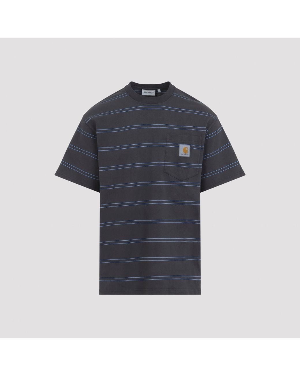 Carhartt Blue Stripe Graphite Cotton T-Shirt