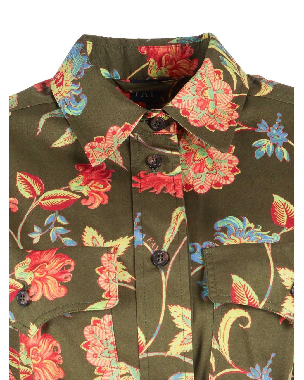 Fay Metallic Knee Length Floral Belted Day Dress