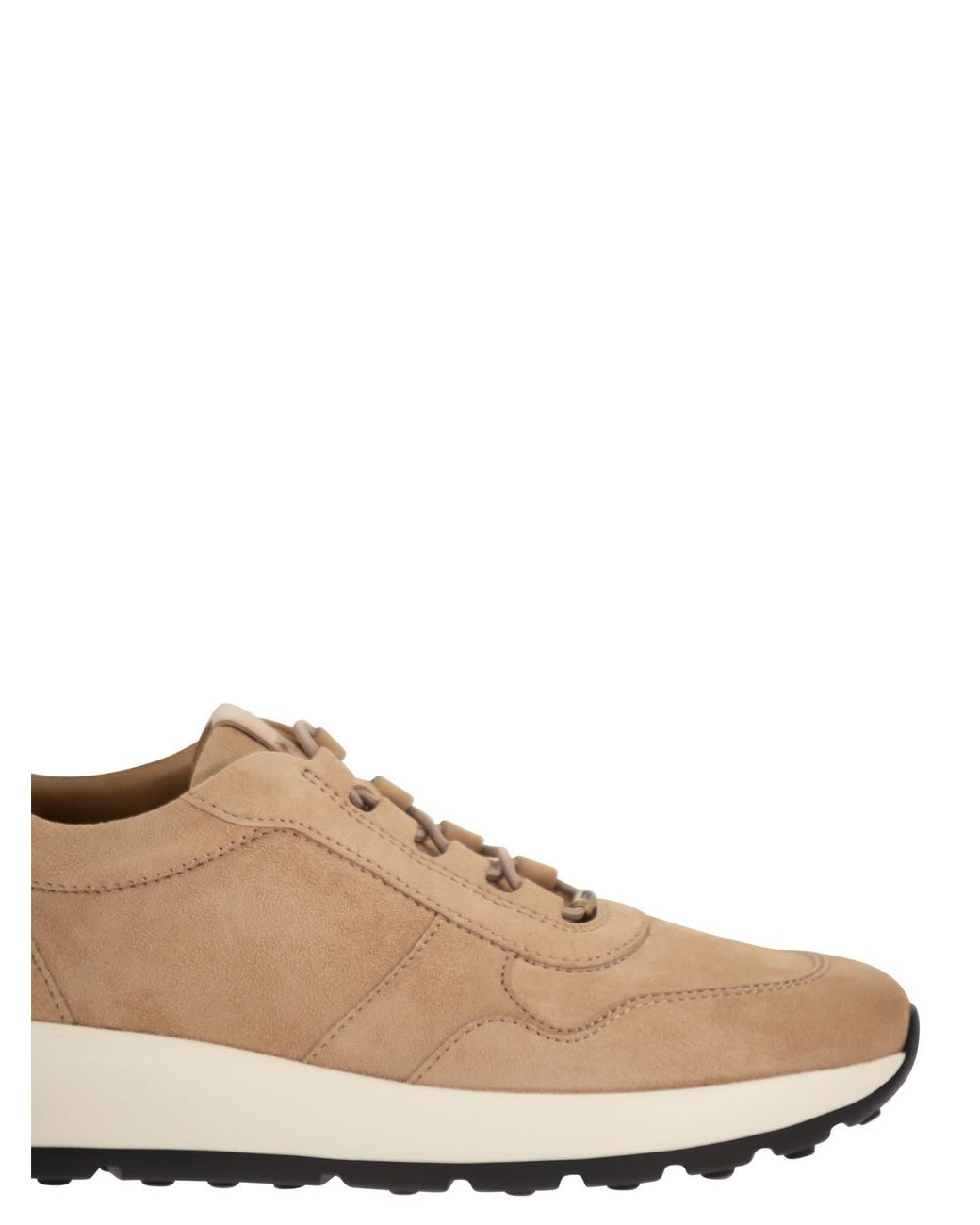 Tod's Natural Goatskin Suede Sneakers