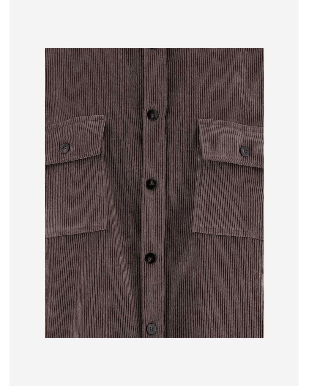 F.it Brown Shirt Ribbed Nylon-Blend Polyester