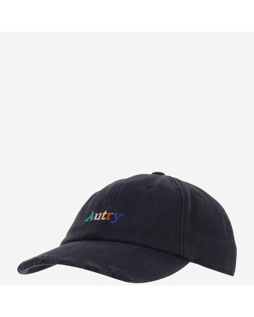 Autry Blue Cotton Baseball Cap With Logo