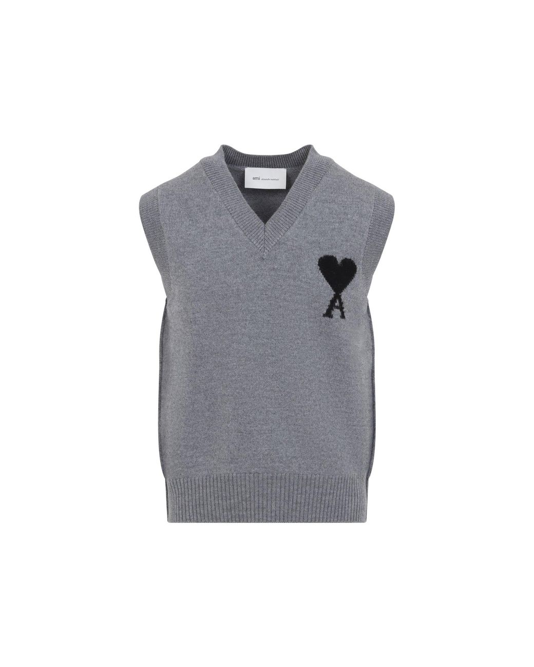 AMI White Adc Sleevless Sweater for men