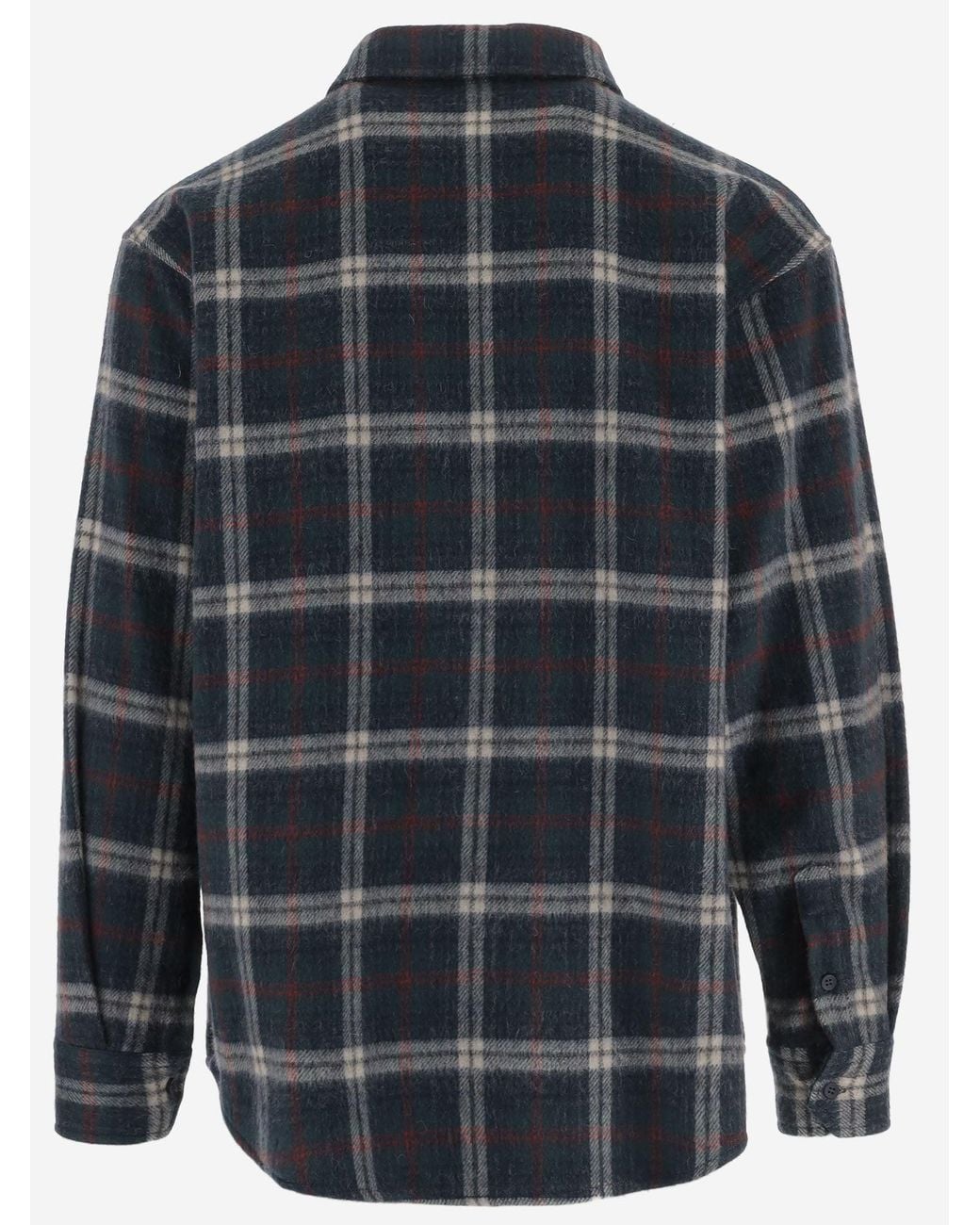 DARKPARK Black Wool Blend Shirt With Check Pattern