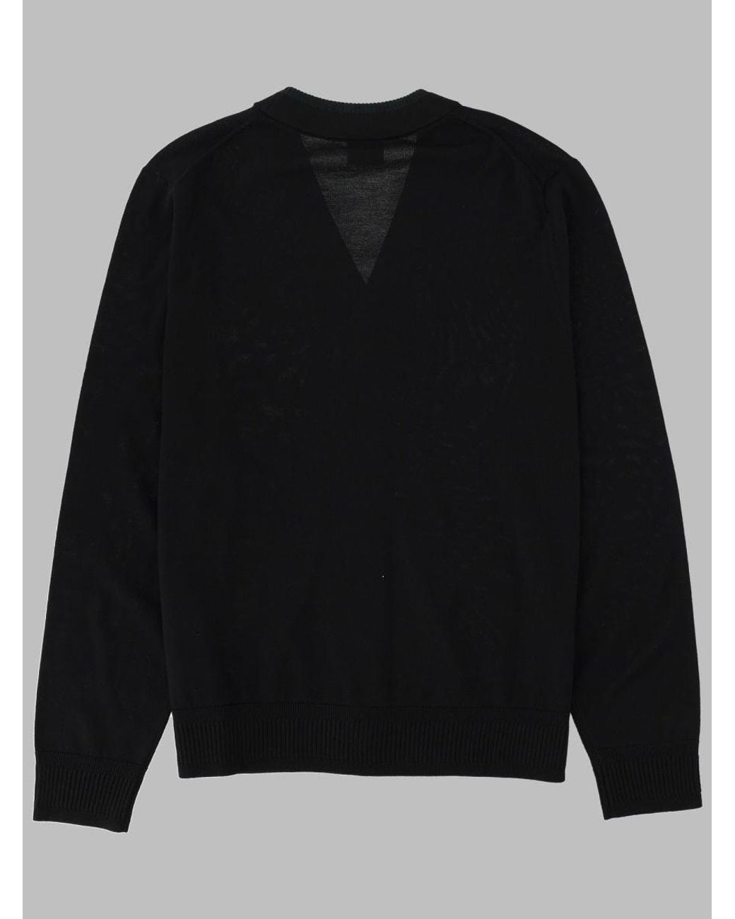 Paul Smith Black V-Neck Button-Down Merino Wool Cardigan for men