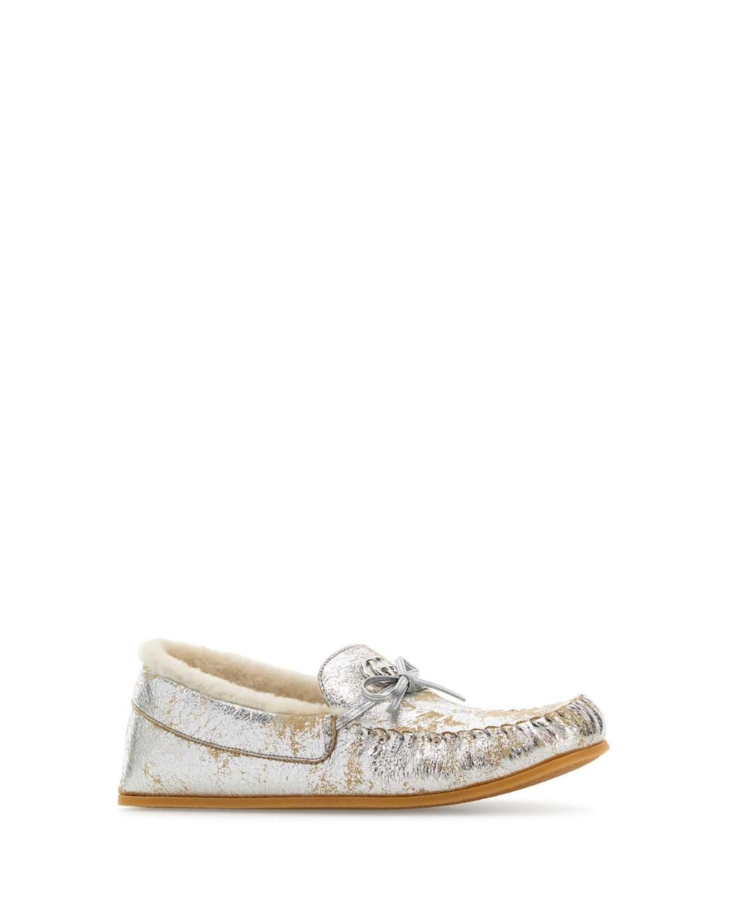 Gucci White Leather Loafers