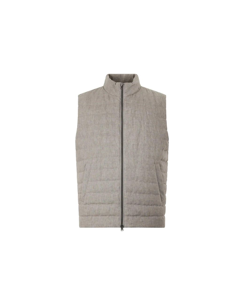 Herno Gray Linen Down Gilet