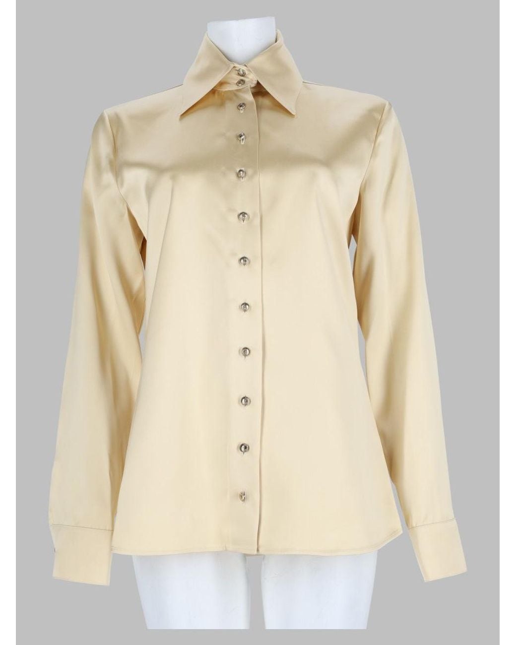 Khaite Natural Crepe V-Neck Blouse