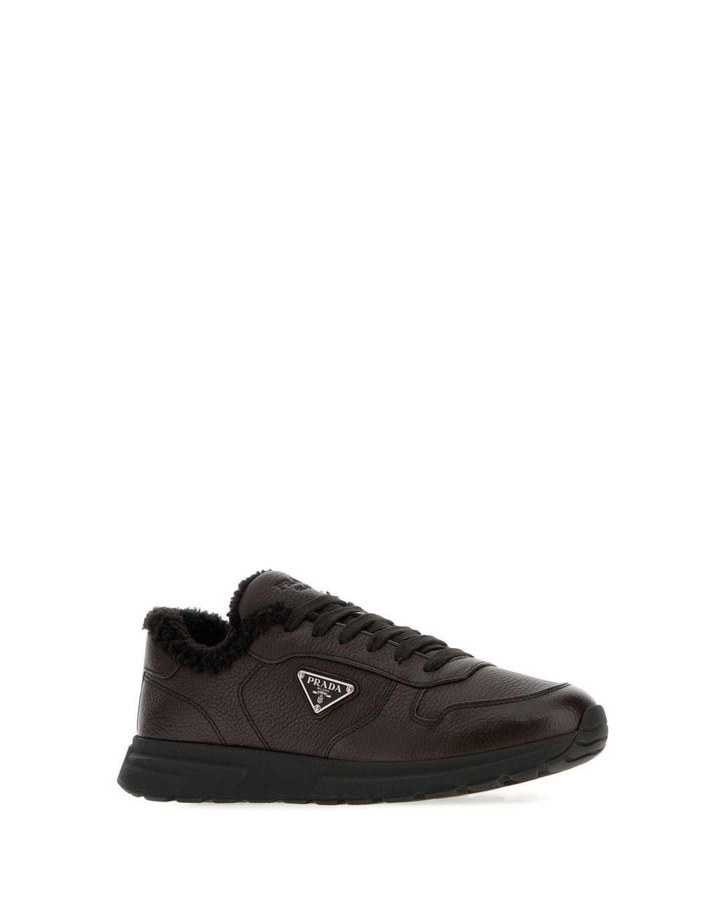 Prada Black Dark Leather Prax 2.0 Sneaker for men
