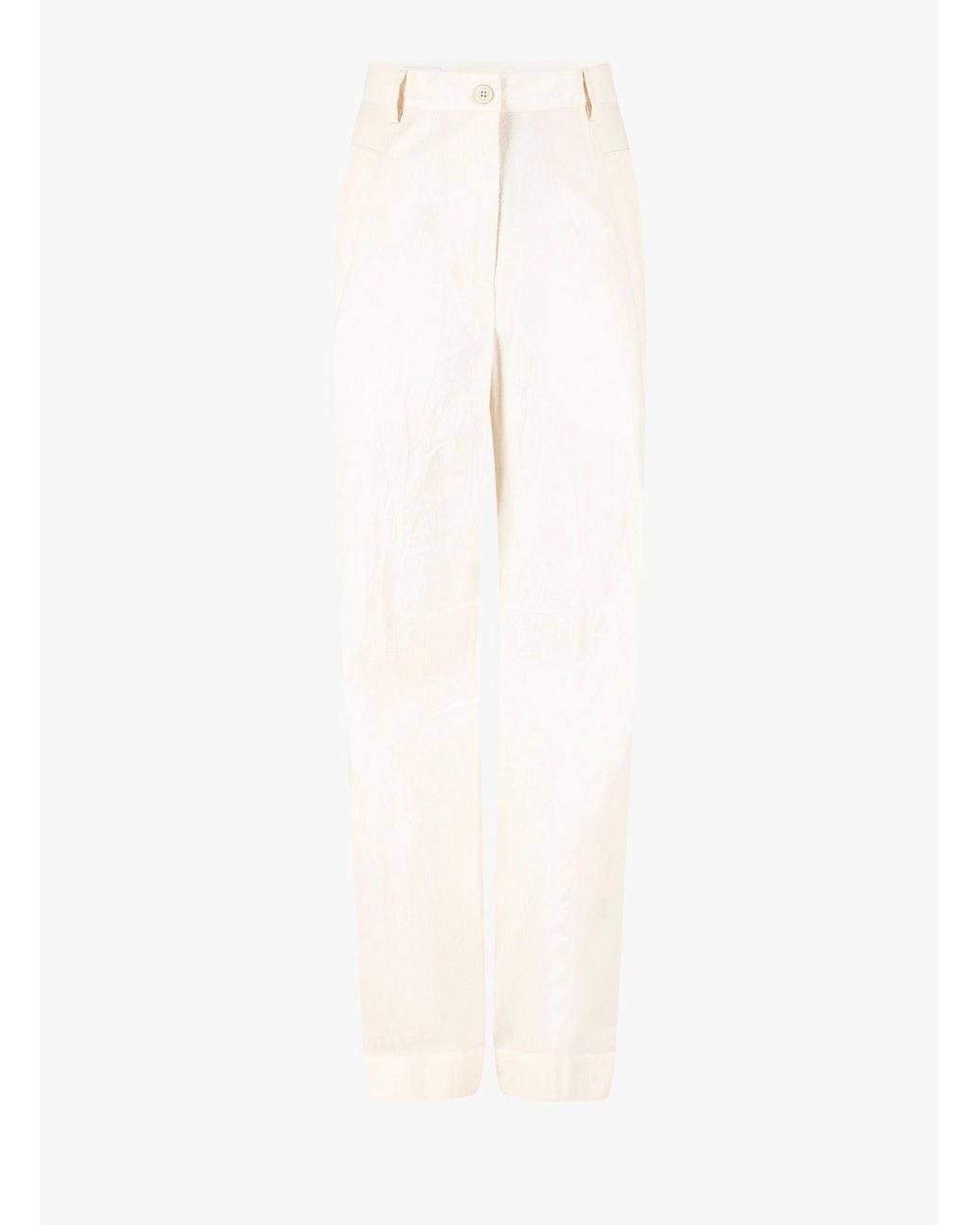 Dries Van Noten White Pincks 3183 W.W.Pants Ecr