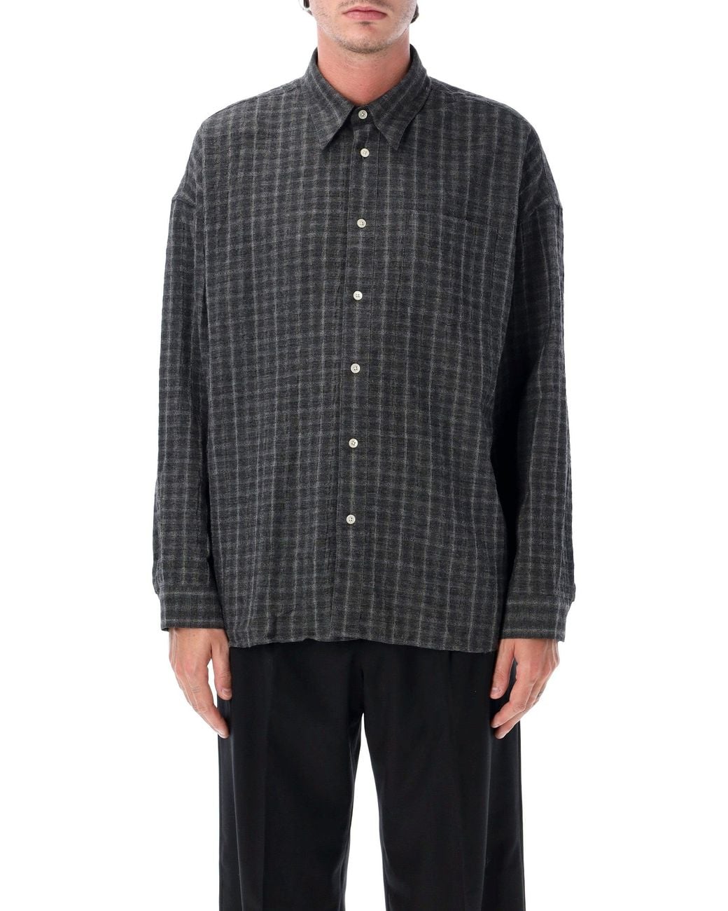 sunflower Gray Plaid Button-Up Shirt for men