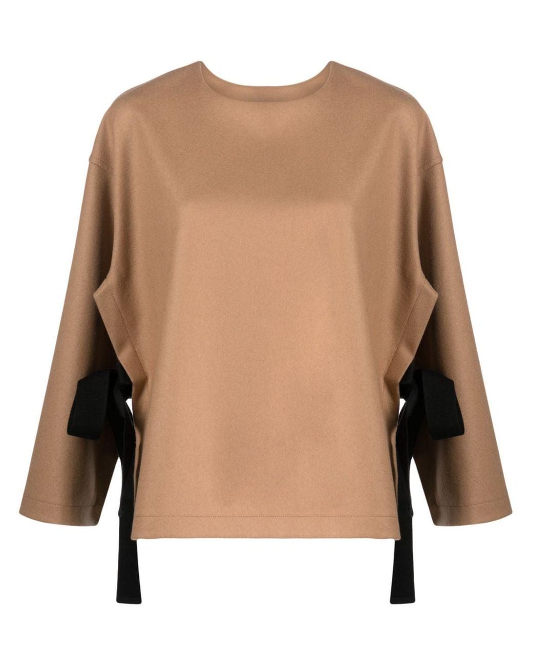 Erika Cavallini Semi Couture Natural Terry-Cloth Cape Blouse