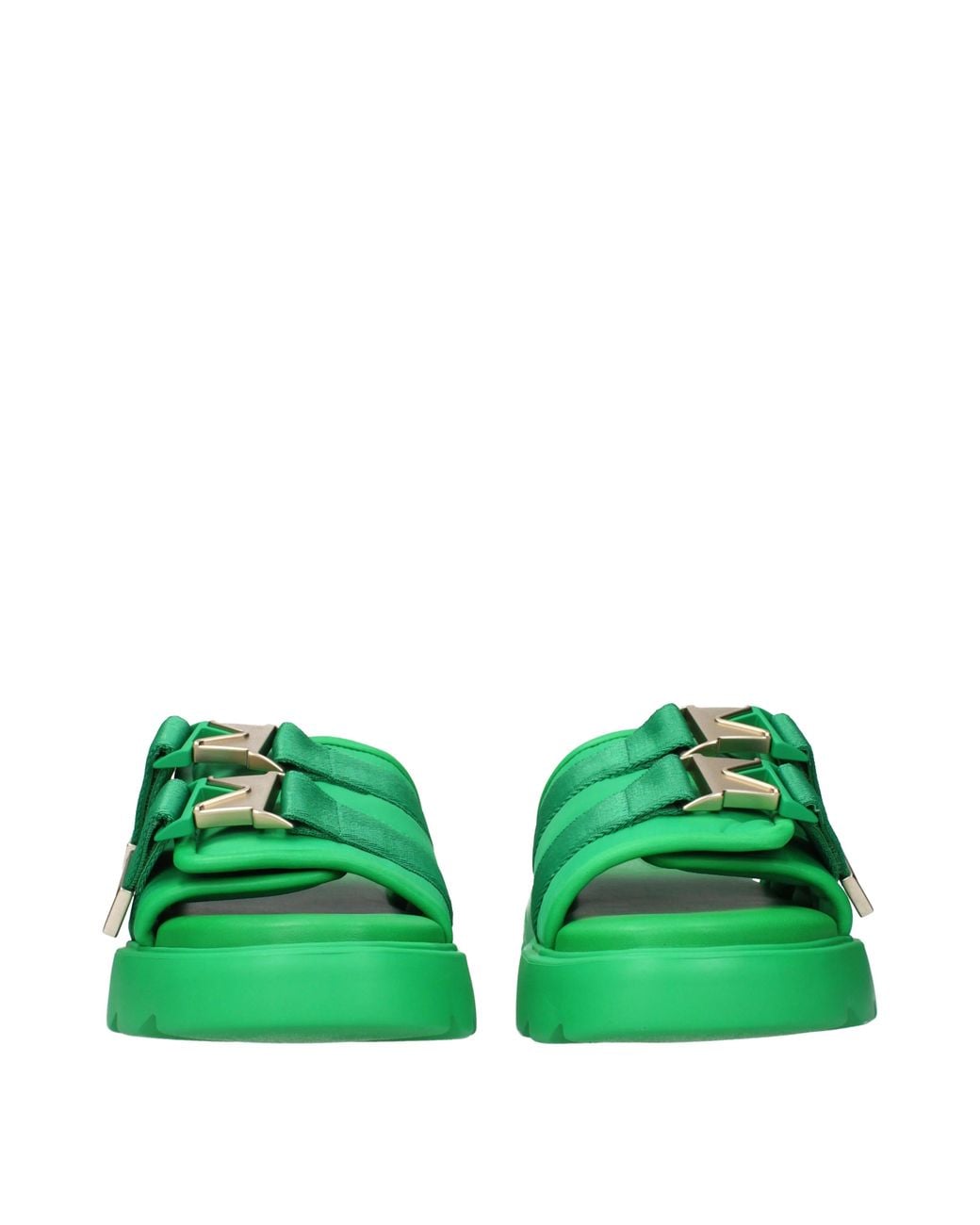 Bottega Veneta Green Fabric/Grass Slippers And Clogs