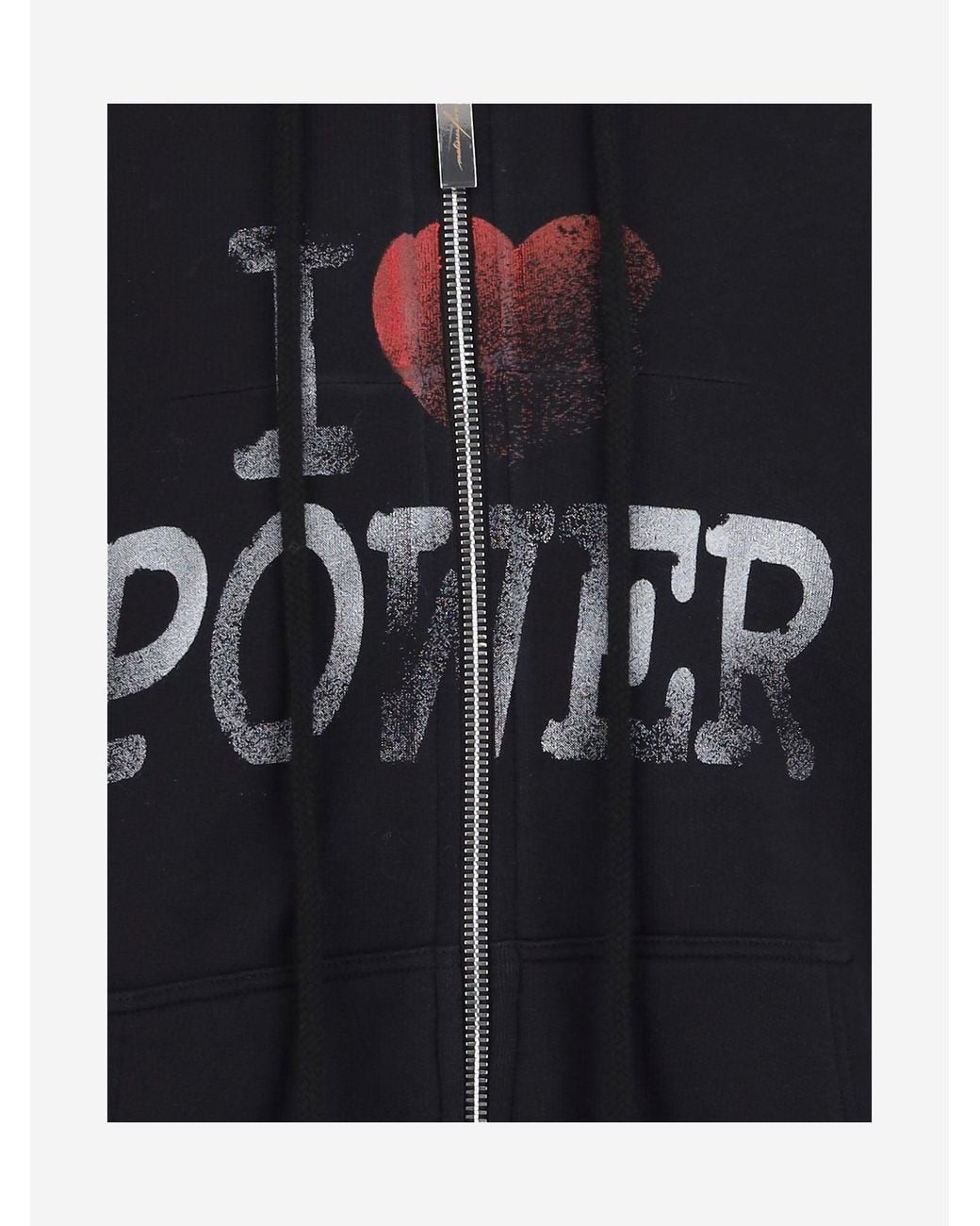 MATIERES FECALES Black Cotton Hoodie With Zipper