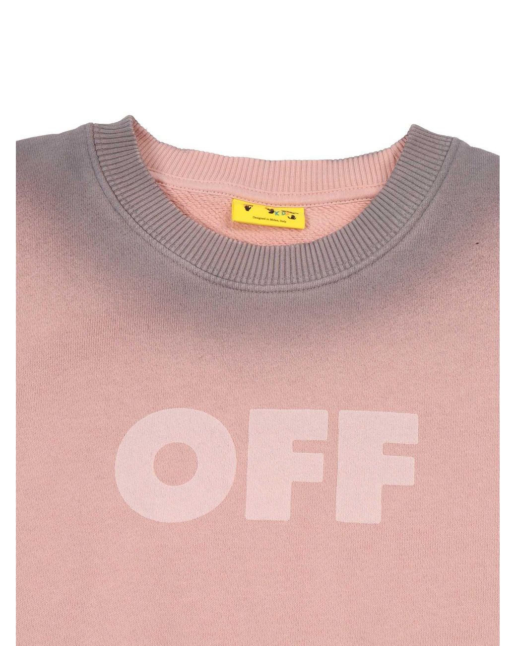 Off-White c/o Virgil Abloh Pink Garment Dyed Spray Crew Rose Soft