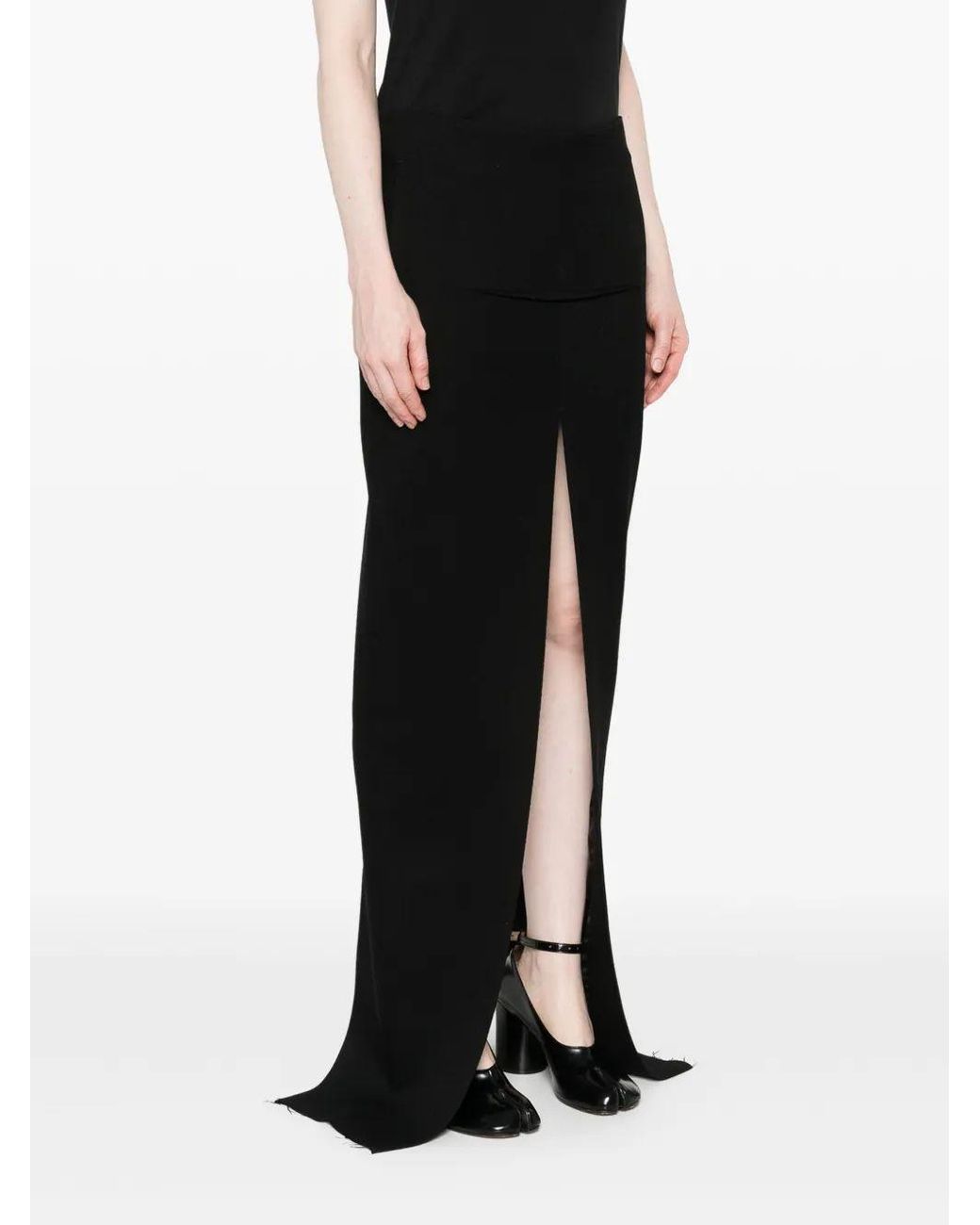 Rick Owens Gesneden Rok in het Black