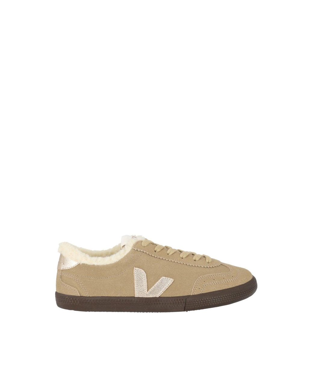 Veja White Volley Winter Dune Suede Plush-Lined Sneakers