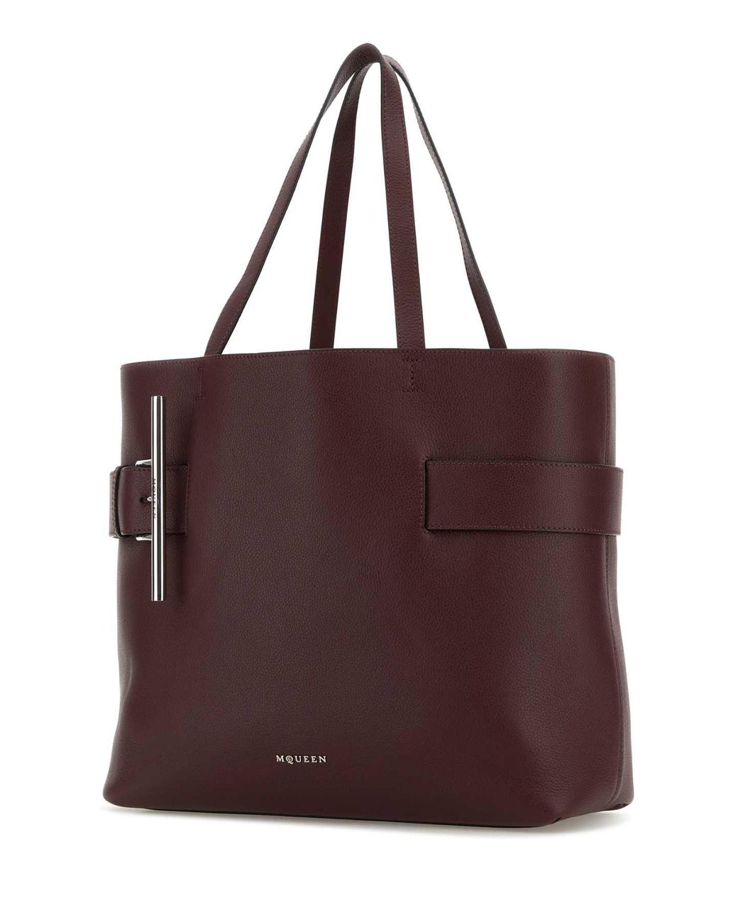 McQueen Purple Tyrian Leather T-Bar Shopping Bag