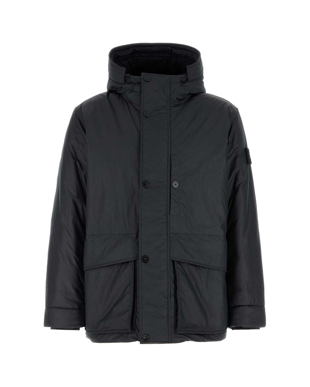Stone Island Black Midnight Nylon And Polyester Parka