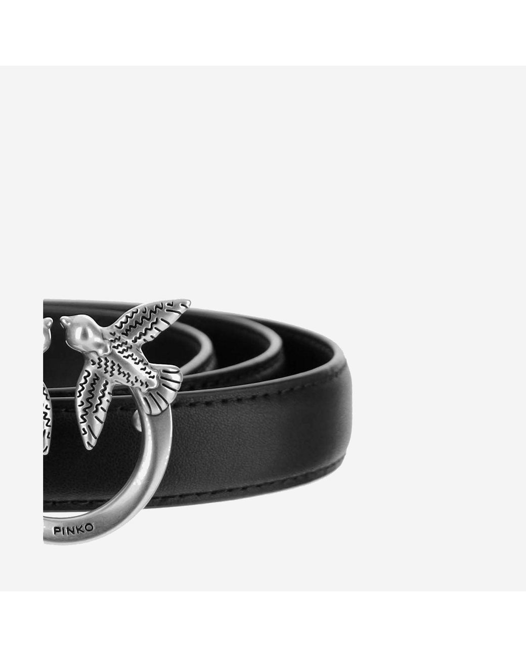 Pinko Black Love Berry Leather Belt