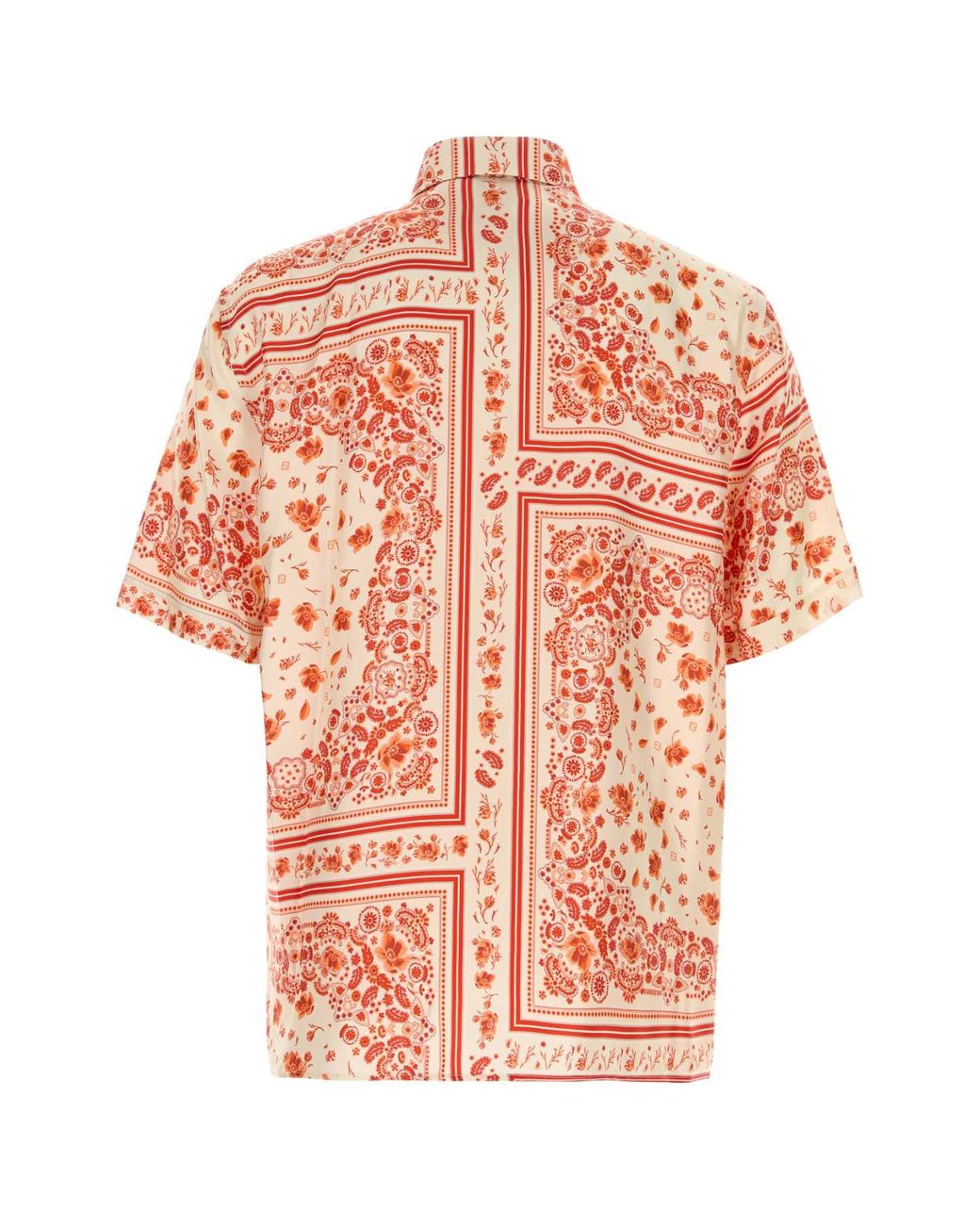Fendi Orange Silk Shirt for men