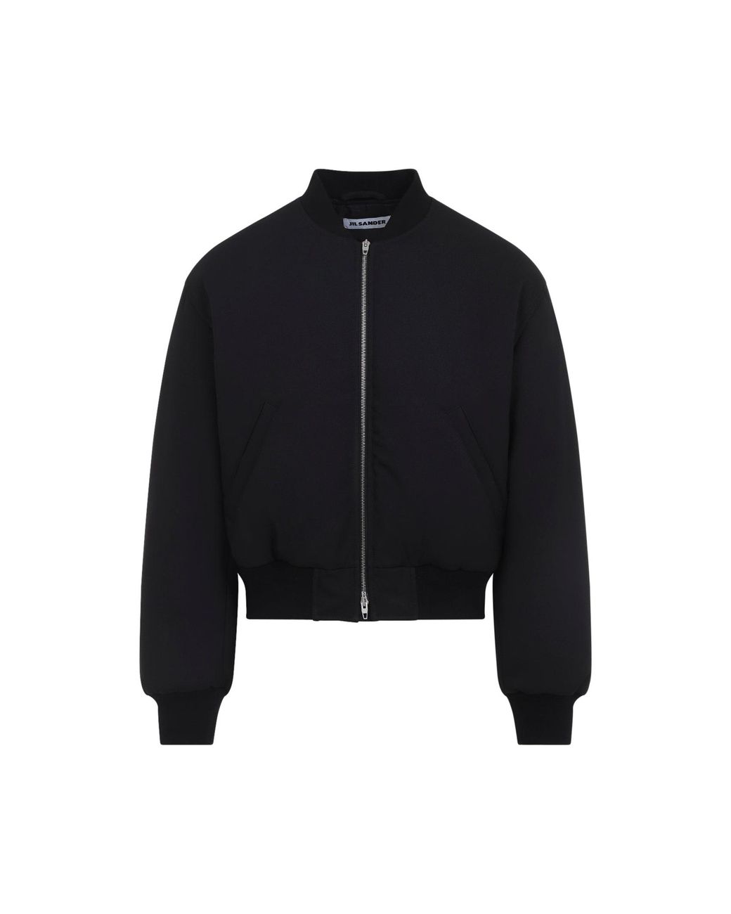 Jil Sander Black Cropped Bomber Jacket