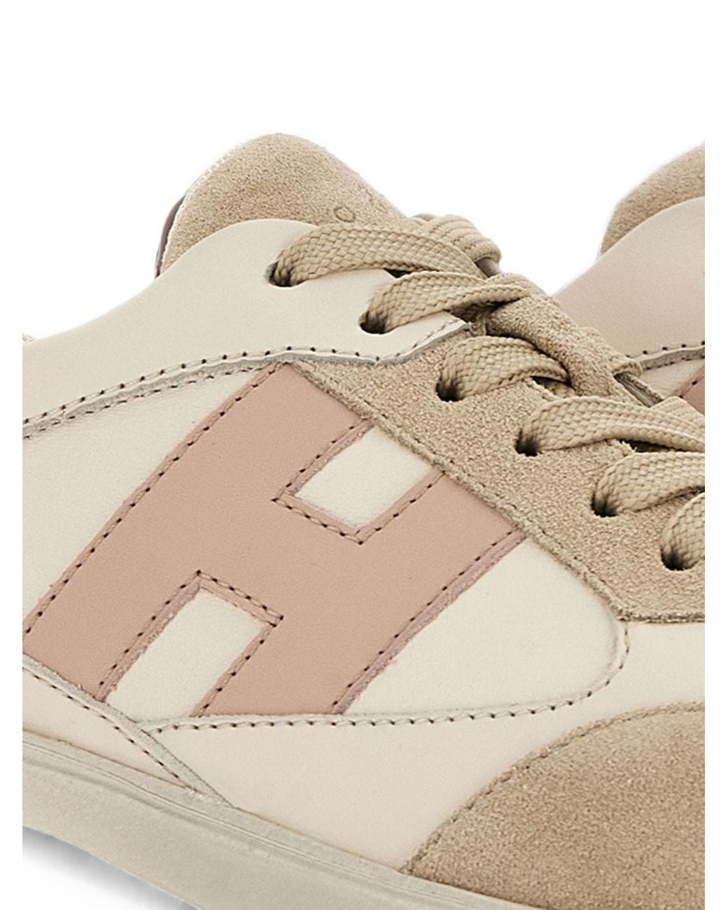Hogan White H714 Leather Sneakers