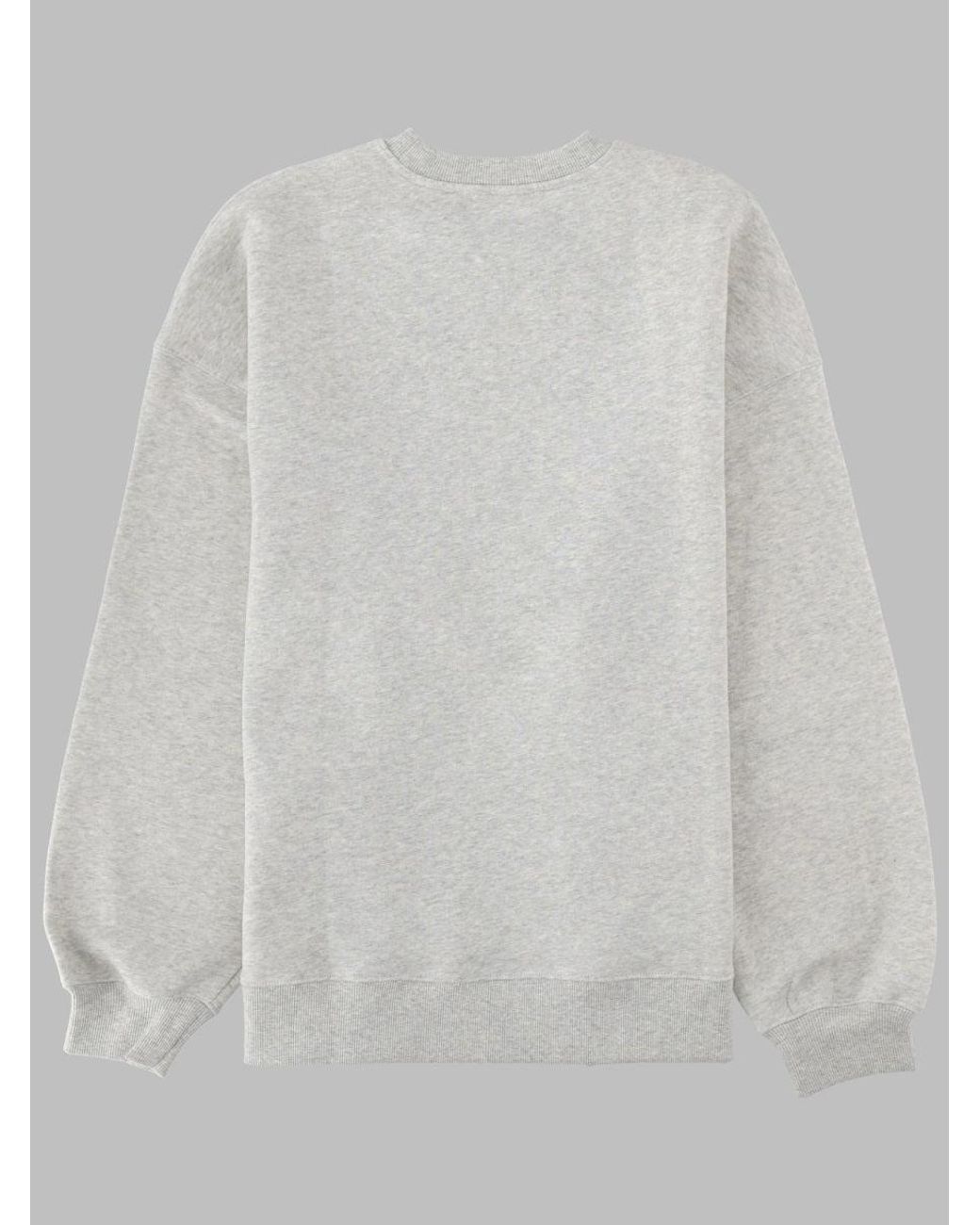 ROTATE BIRGER CHRISTENSEN Gray Graphic Oversized Crewneck Sweatshirt