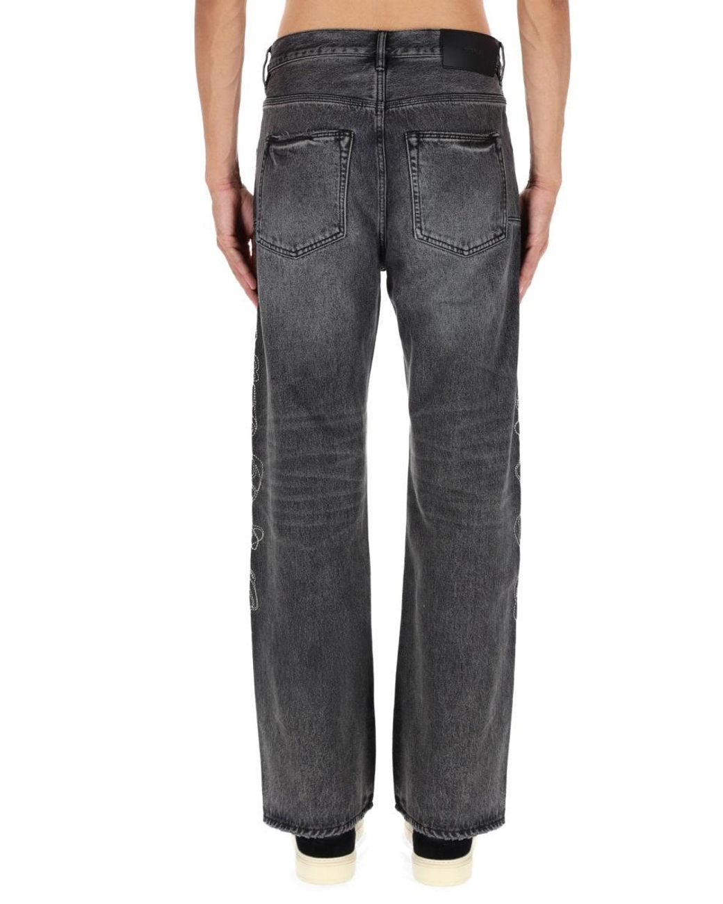 Purple Brand Gray Pants "Traced Gothic Wordmark" for men