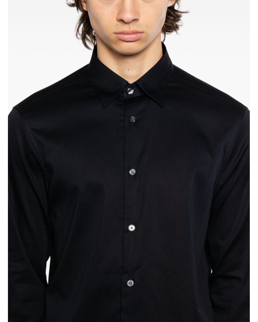 Emporio Armani Blue Cotton Shirt