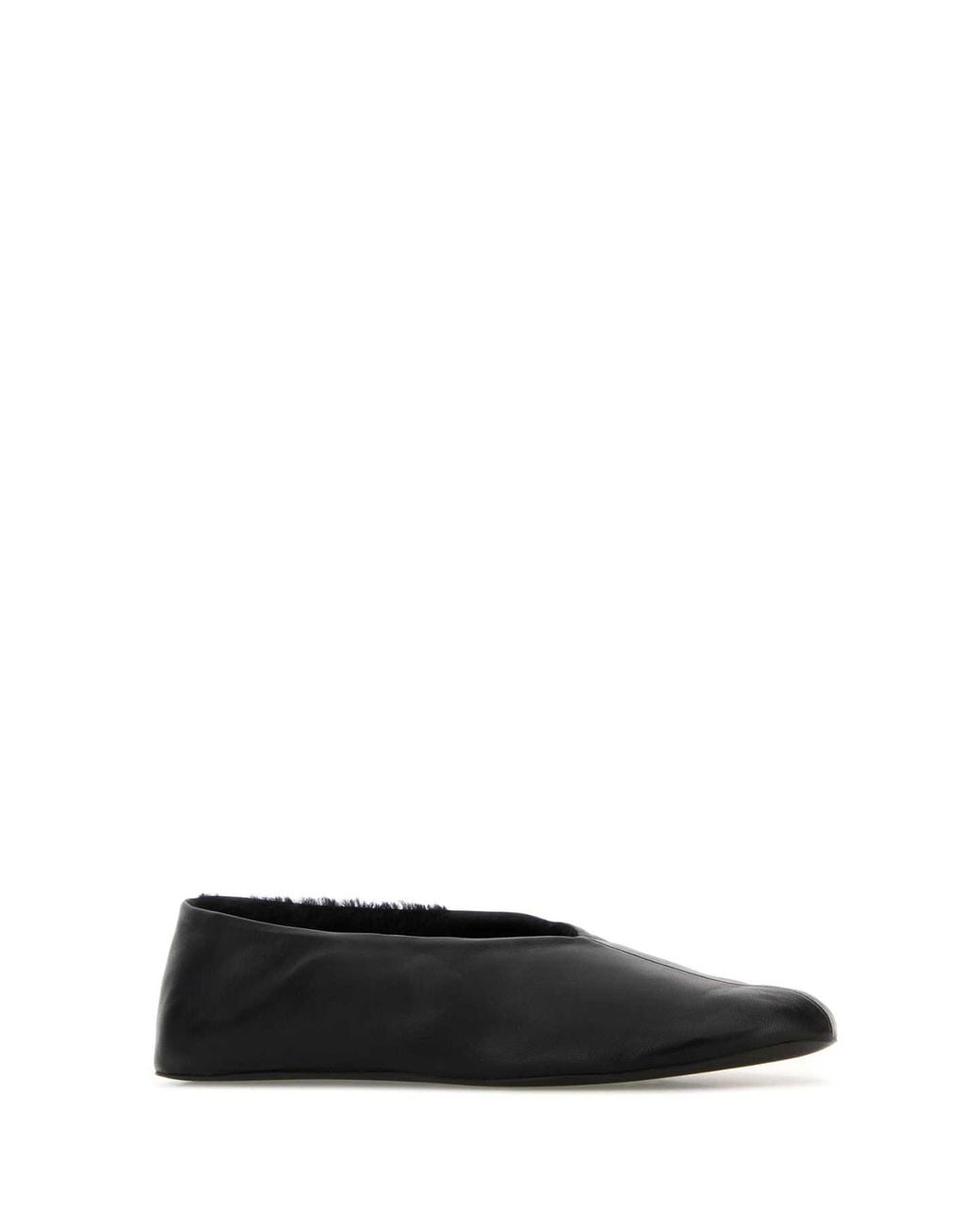 The Row Black Leather Stella Ballerinas