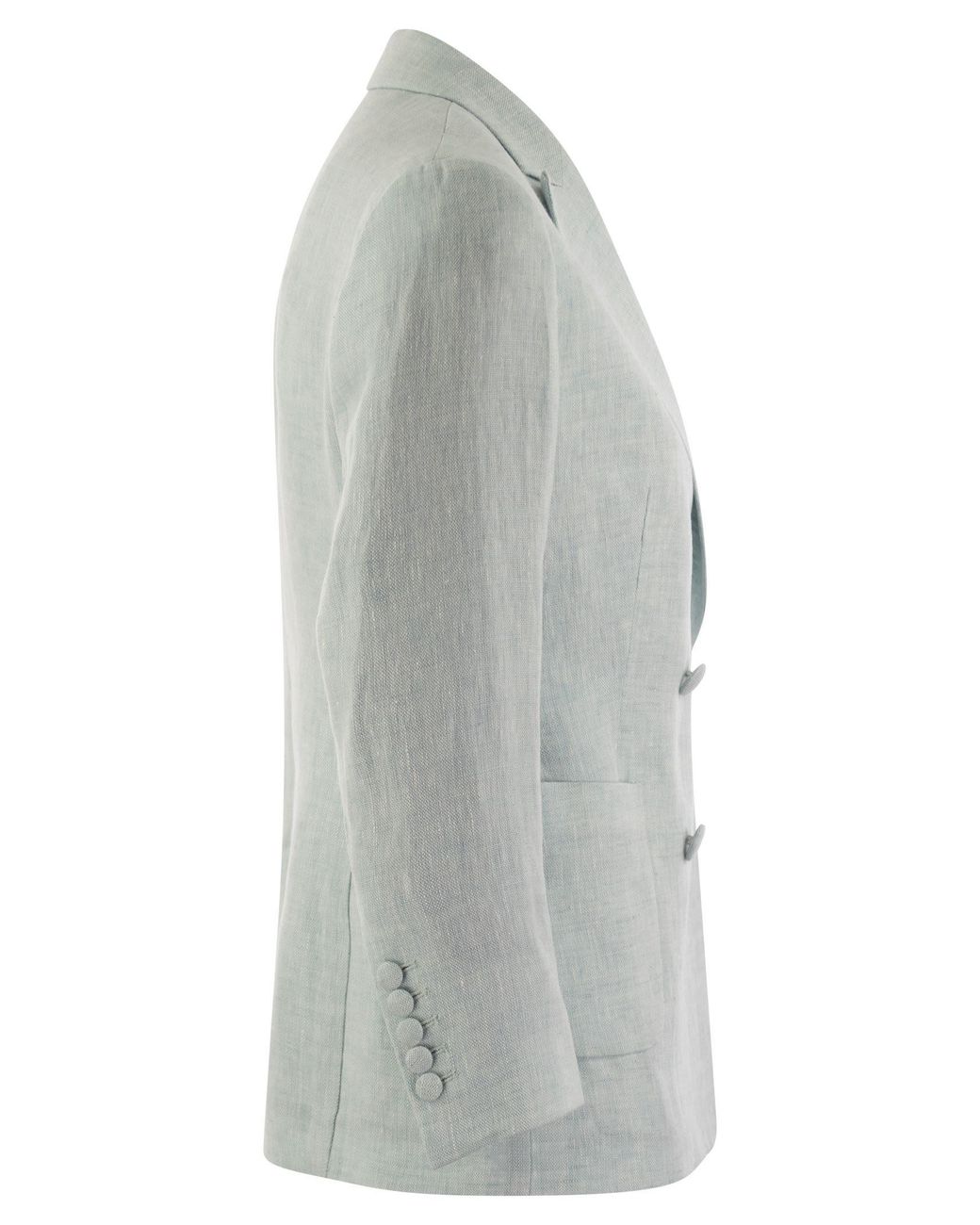 SAULINA Gray Assunta Double Breasted Linen Jacket