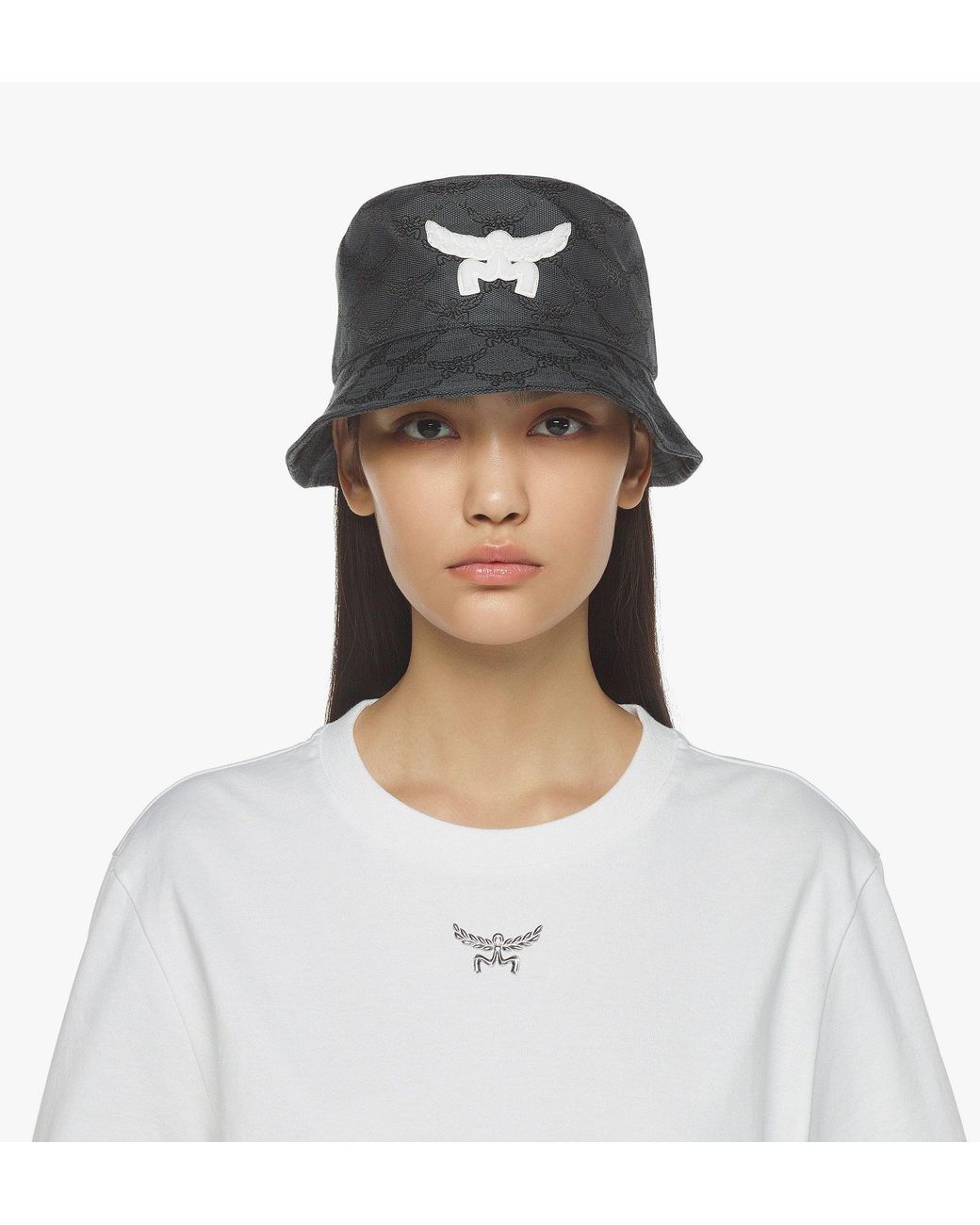 MCM Black Col Laurel Jqd Bucket Hat