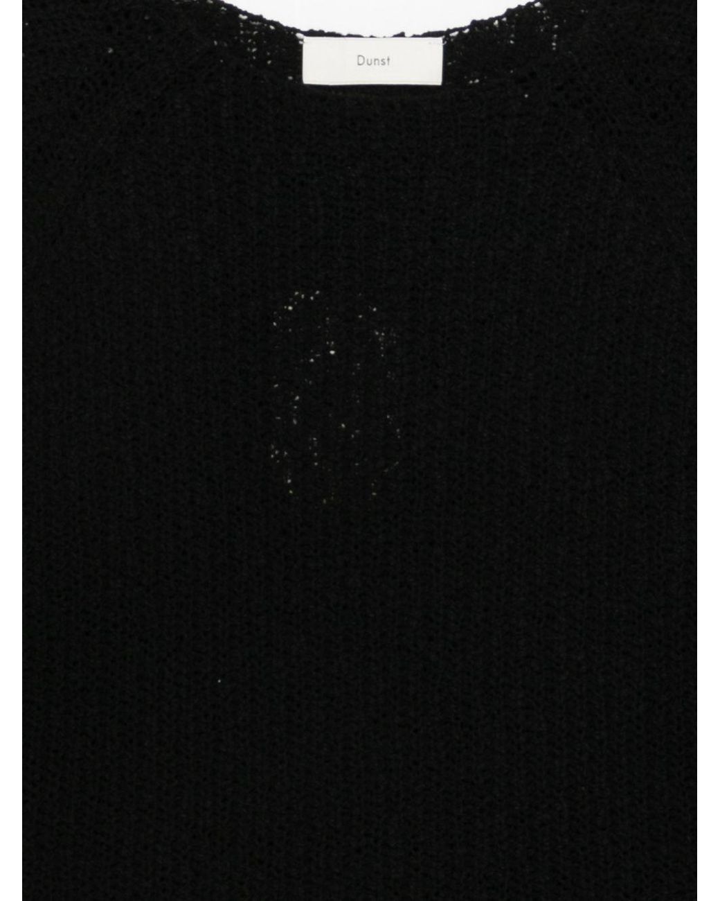 DUNST Black Crochet Crewneck Jumper