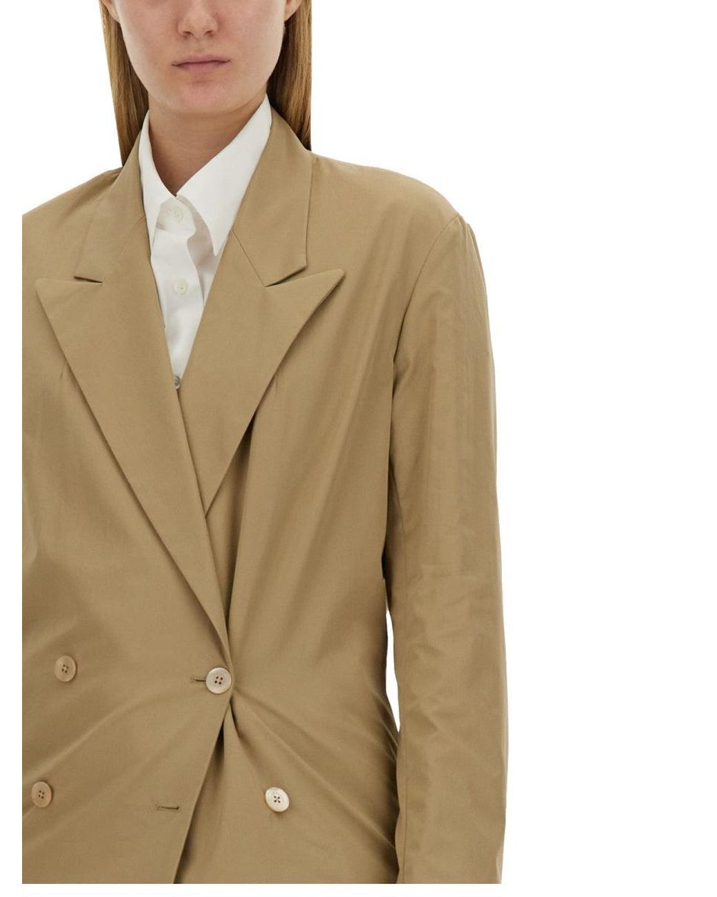 Dries Van Noten Natural Double-Breasted Cotton Shirt