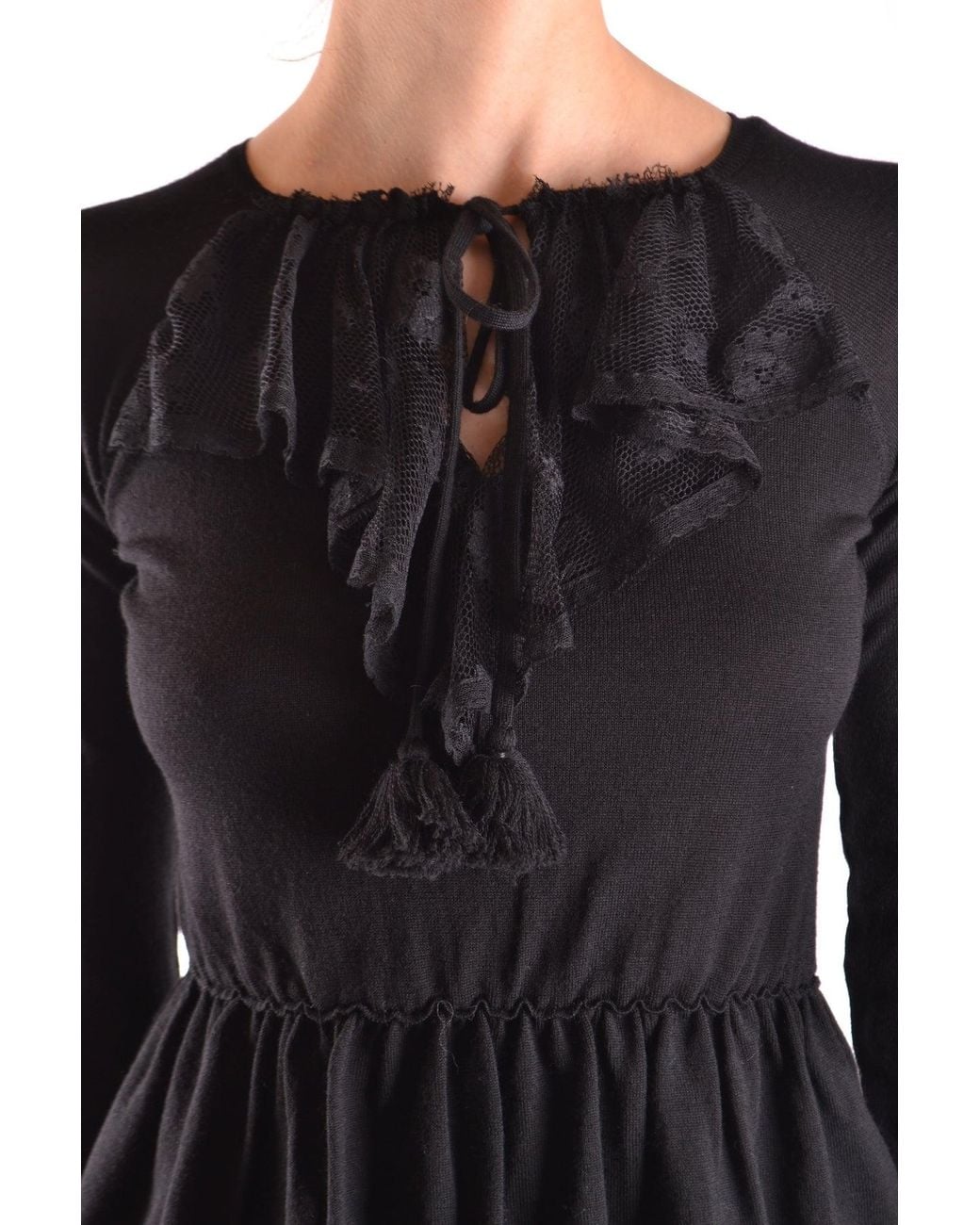 RED Valentino Black Tshirt Long Sleeves R.e.d.